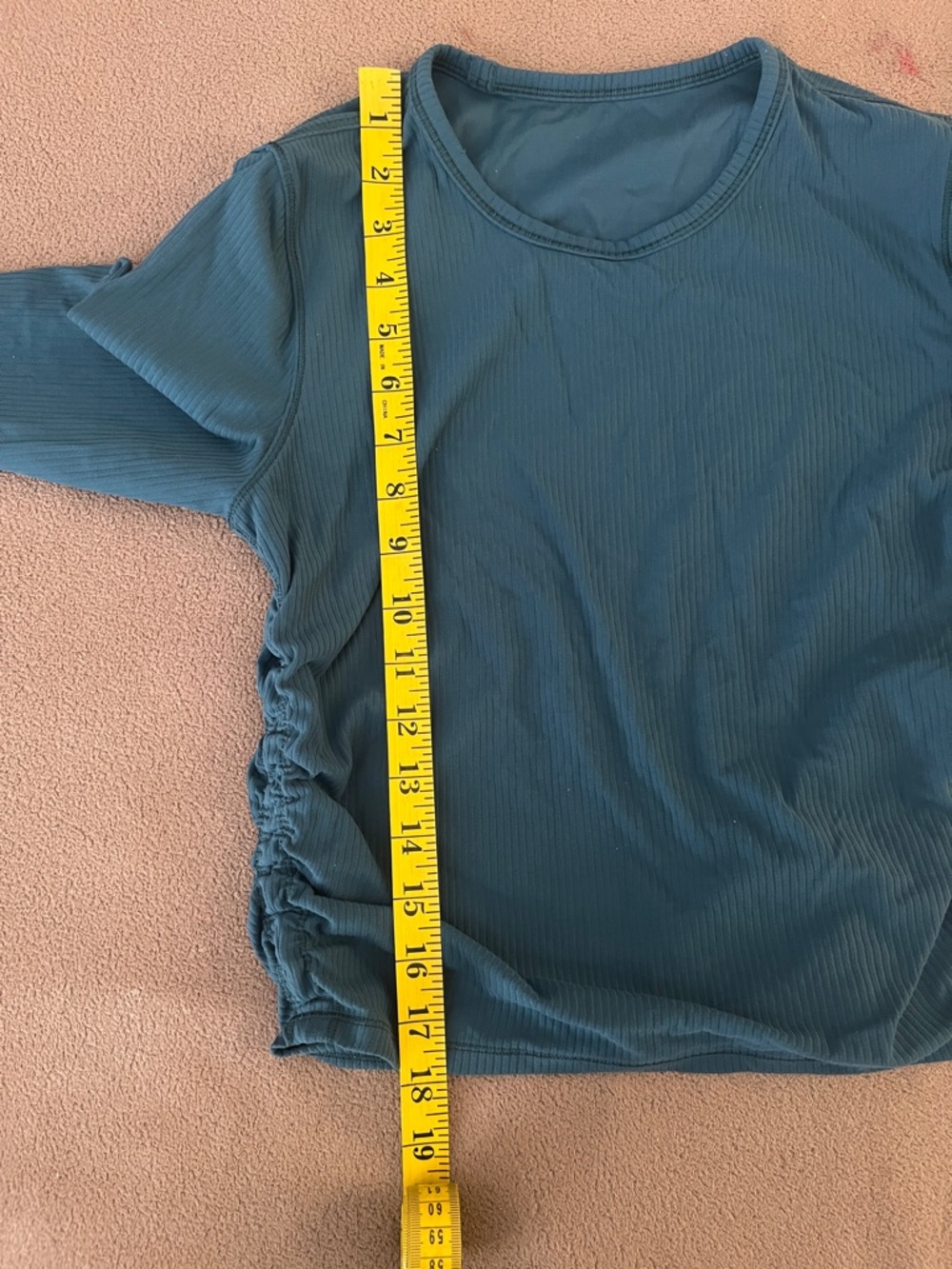 lululemon athletica Deep Teal Ribbed Long Sleeve Crop Top - Picture 7 of 7